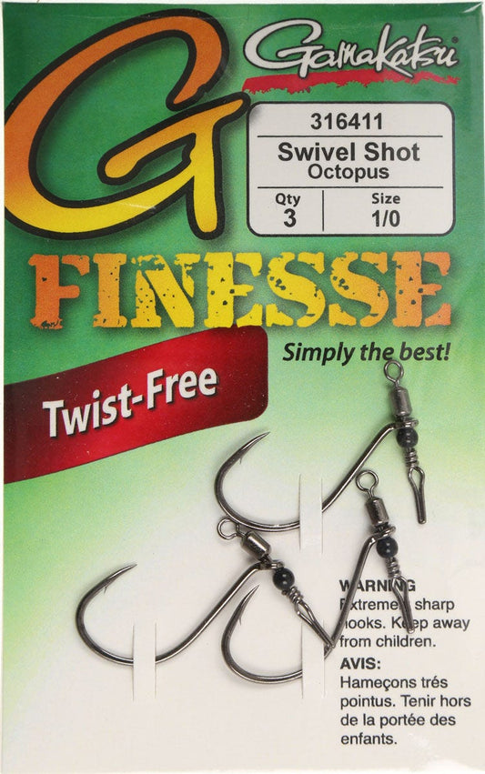 GAMAKATSU Swivel DROPSHOT HOOK - 3/PK