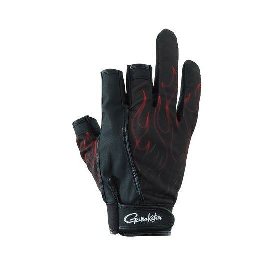 GAMAKATSU GM7292 Stretch Fishing Gloves Flame Pattern 3 Finger