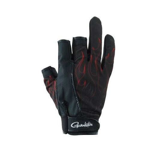GAMAKATSU GM7292 Stretch Fishing Gloves Flame Pattern 3 Finger