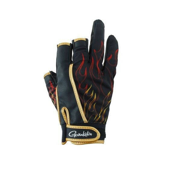 GAMAKATSU GM7292 Stretch Fishing Gloves Flame Pattern 3 Finger