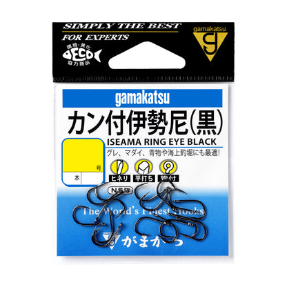 GAMAKATSU Iseama Ring Eye Black Coat EGG Hook for Salmon and Trout